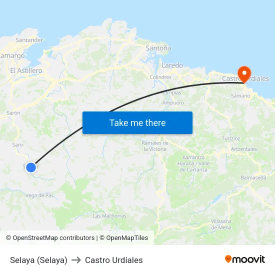 Selaya (Selaya) to Castro Urdiales map