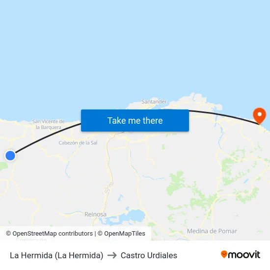 La Hermida (La Hermida) to Castro Urdiales map
