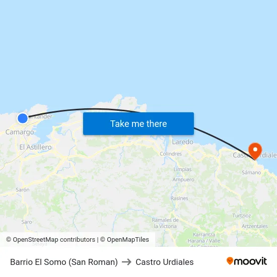 Barrio El Somo (San Roman) to Castro Urdiales map