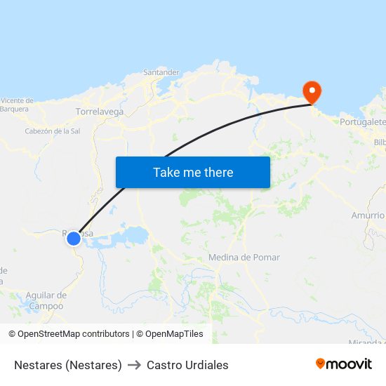 Nestares (Nestares) to Castro Urdiales map