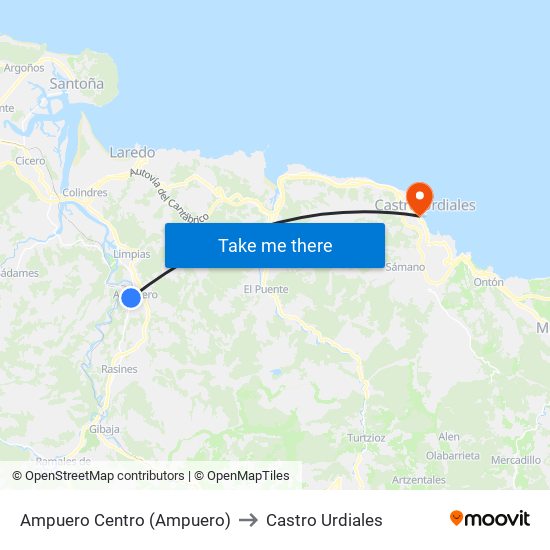 Ampuero Centro (Ampuero) to Castro Urdiales map