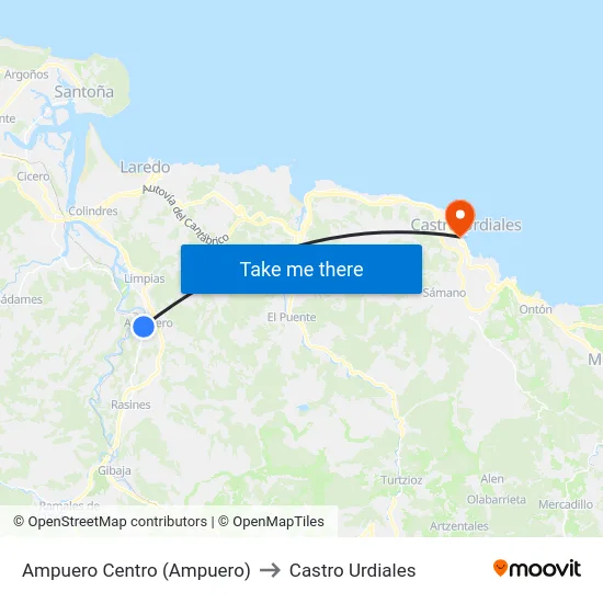 Ampuero Centro (Ampuero) to Castro Urdiales map