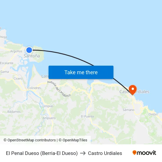 El Penal Dueso (Berria-El Dueso) to Castro Urdiales map