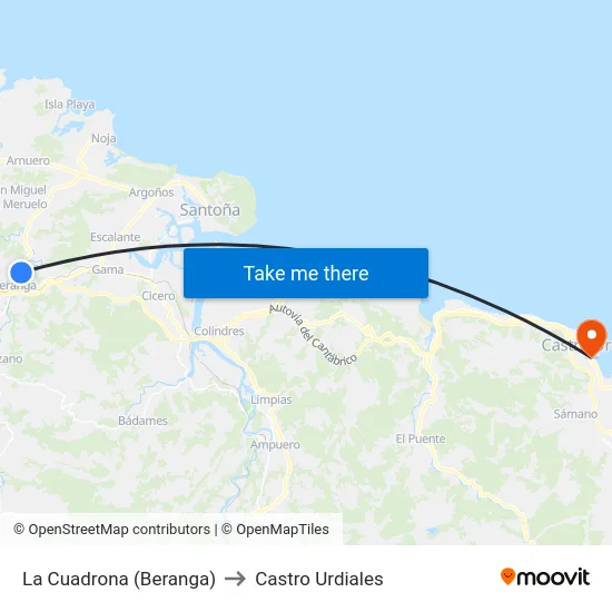 La Cuadrona (Beranga) to Castro Urdiales map