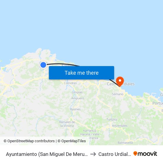Ayuntamiento (San Miguel De Meruelo) to Castro Urdiales map