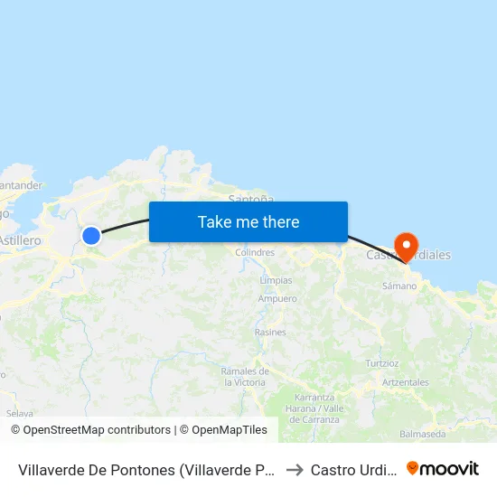 Villaverde De Pontones (Villaverde Pontones) to Castro Urdiales map