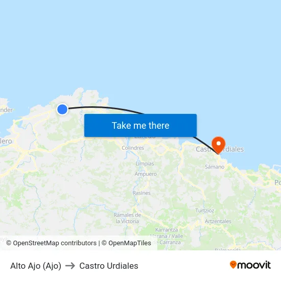 Alto Ajo (Ajo) to Castro Urdiales map