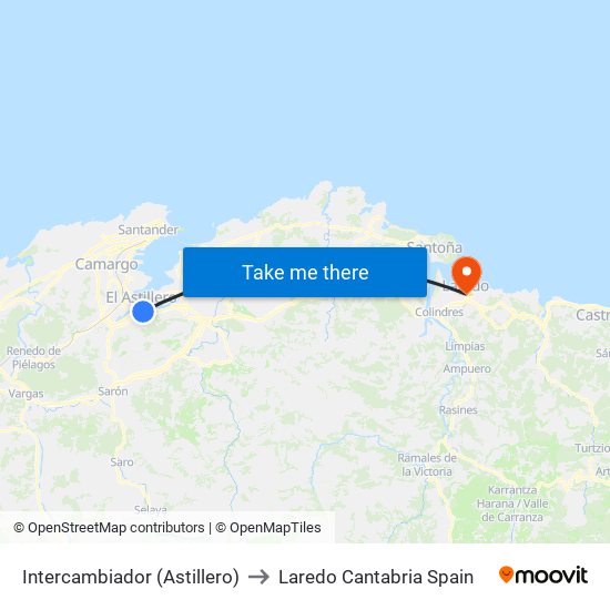 Intercambiador (Astillero) to Laredo Cantabria Spain map