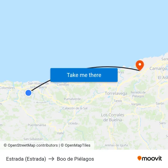 Estrada (Estrada) to Boo de Piélagos map