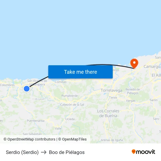 Serdio (Serdio) to Boo de Piélagos map