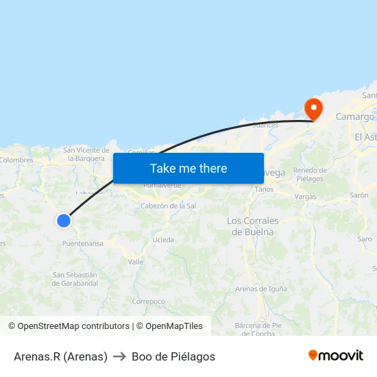 Arenas.R (Arenas) to Boo de Piélagos map
