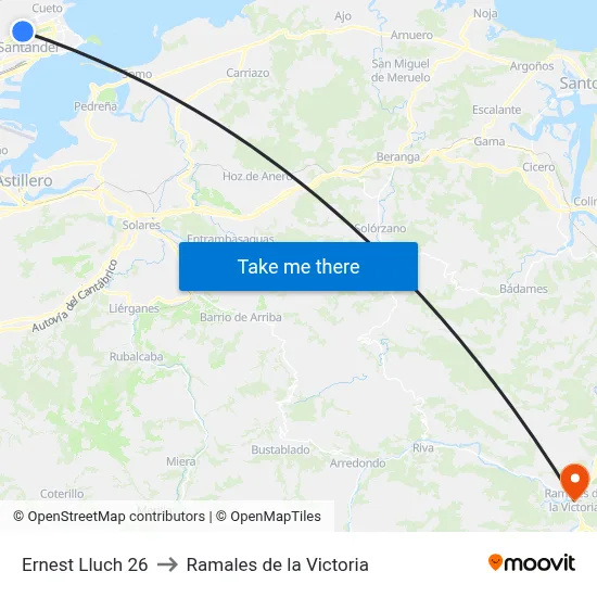 Ernest Lluch 26 to Ramales de la Victoria map