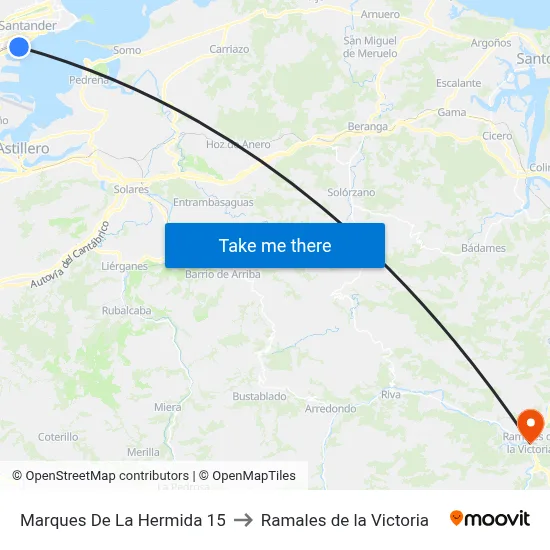 Marques De La Hermida 15 to Ramales de la Victoria map