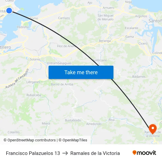 Francisco Palazuelos 13 to Ramales de la Victoria map