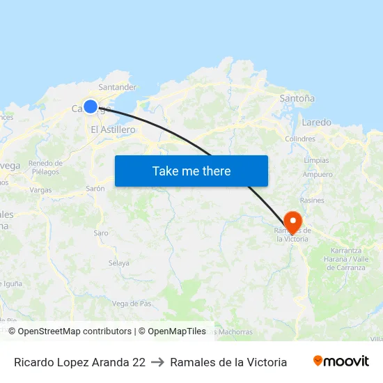 Ricardo Lopez Aranda 22 to Ramales de la Victoria map