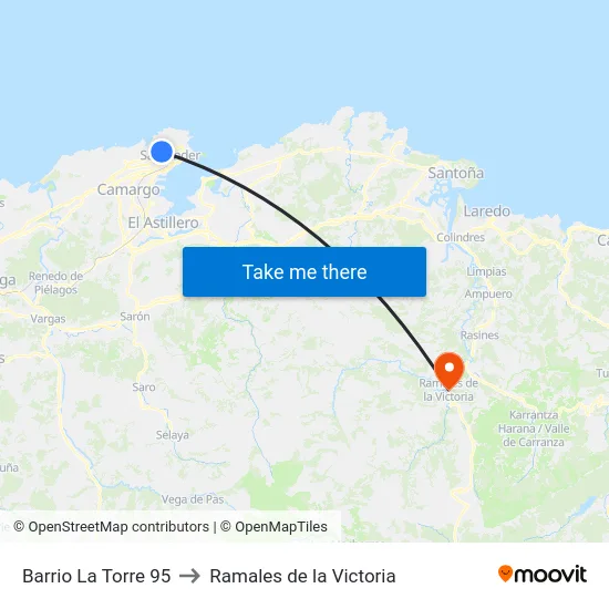 Barrio La Torre 95 to Ramales de la Victoria map
