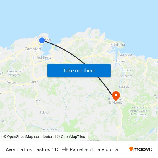 Avenida Los Castros 115 to Ramales de la Victoria map