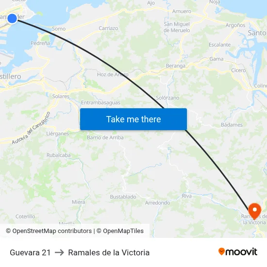 Guevara 21 to Ramales de la Victoria map
