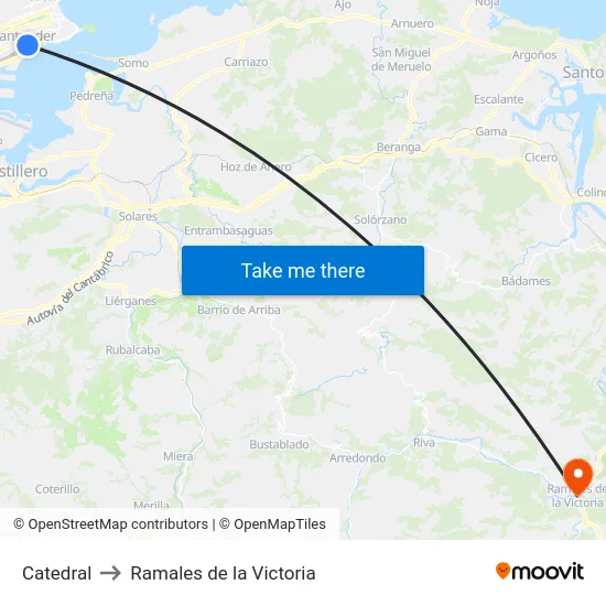 Catedral to Ramales de la Victoria map