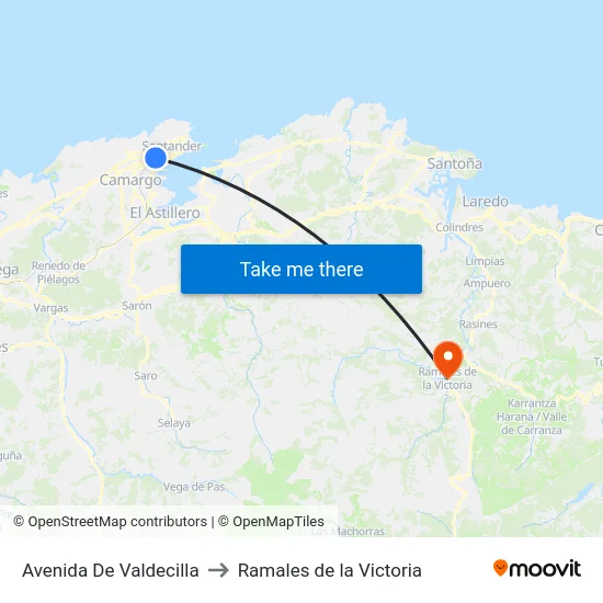 Avenida De Valdecilla to Ramales de la Victoria map