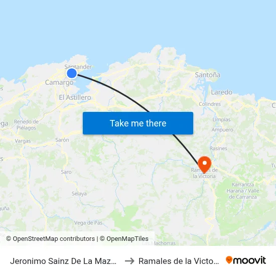 Jeronimo Sainz De La Maza 9 to Ramales de la Victoria map
