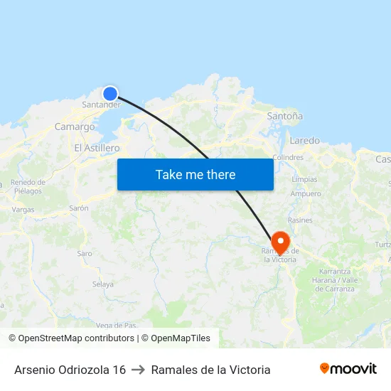 Arsenio Odriozola 16 to Ramales de la Victoria map