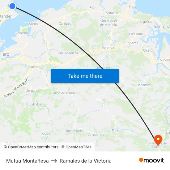 Mutua Montañesa to Ramales de la Victoria map
