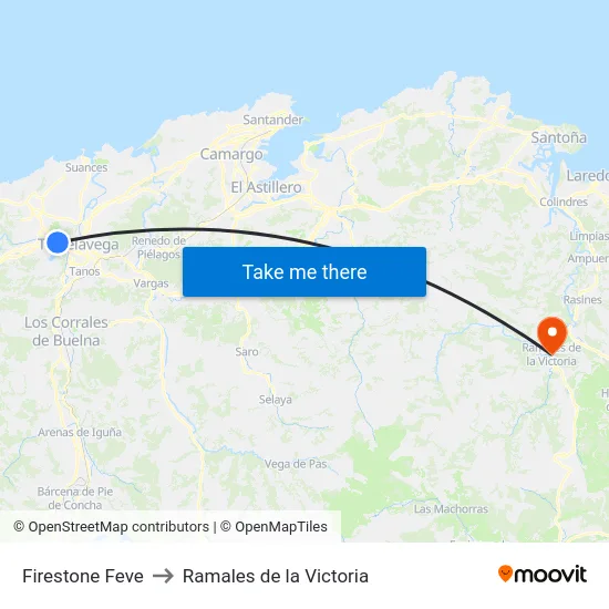 Firestone Feve to Ramales de la Victoria map