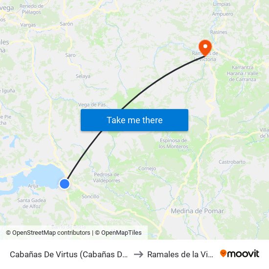 Cabañas De Virtus (Cabañas De Virtus) to Ramales de la Victoria map