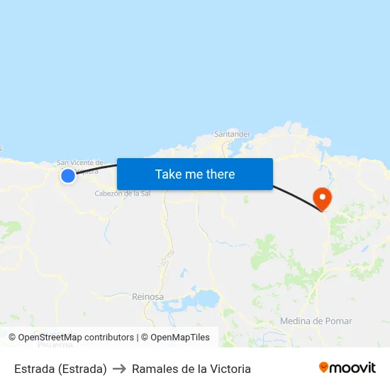 Estrada (Estrada) to Ramales de la Victoria map