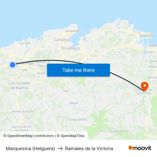 Marquesina (Helguera) to Ramales de la Victoria map