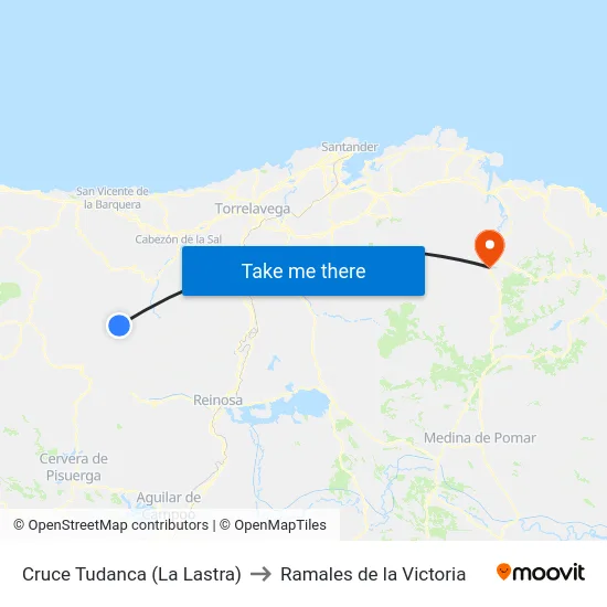 Cruce Tudanca (La Lastra) to Ramales de la Victoria map