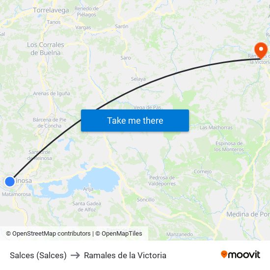 Salces (Salces) to Ramales de la Victoria map