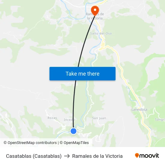 Casatablas (Casatablas) to Ramales de la Victoria map