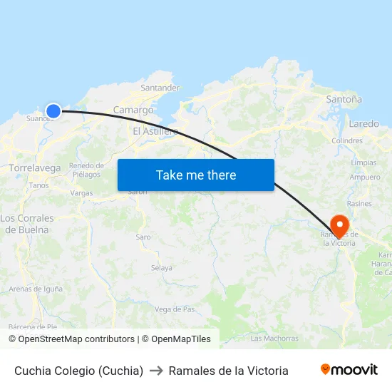 Cuchia Colegio (Cuchia) to Ramales de la Victoria map