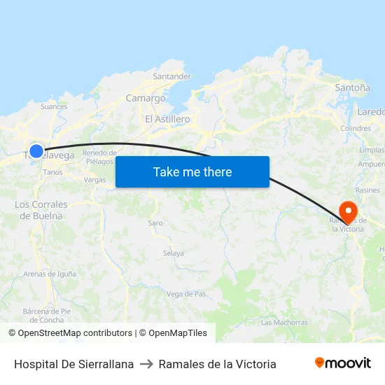 Hospital De Sierrallana to Ramales de la Victoria map