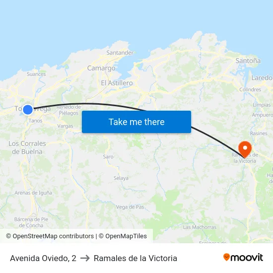 Avenida Oviedo, 2 to Ramales de la Victoria map