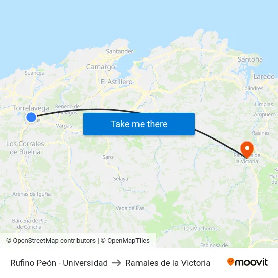 Rufino Peón - Universidad to Ramales de la Victoria map