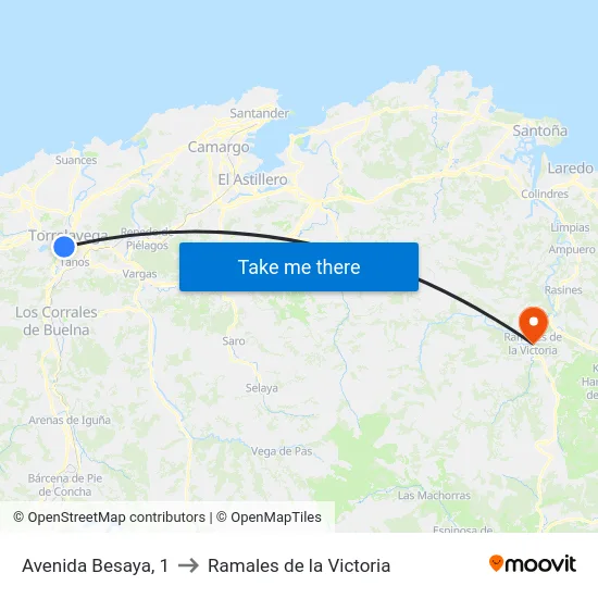 Avenida Besaya, 1 to Ramales de la Victoria map
