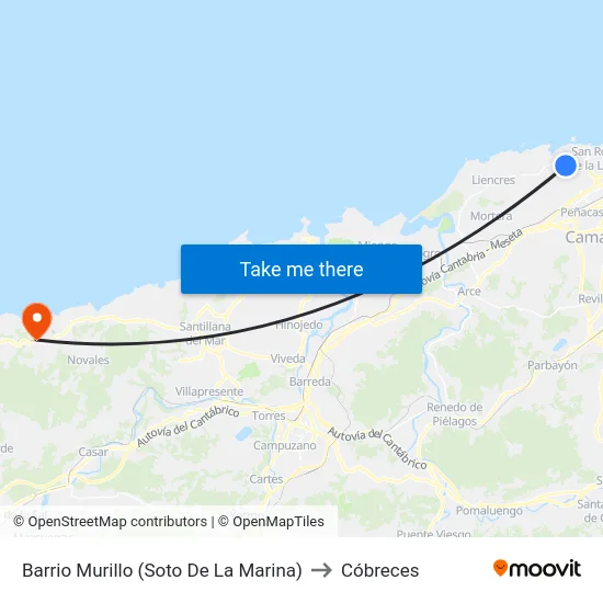 Barrio Murillo (Soto De La Marina) to Cóbreces map