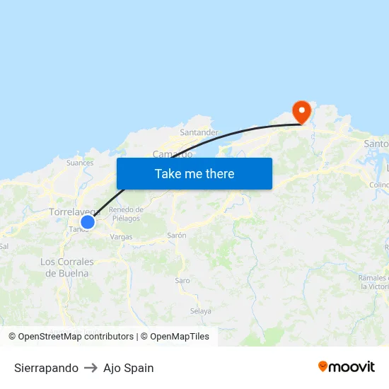 Sierrapando to Ajo Spain map