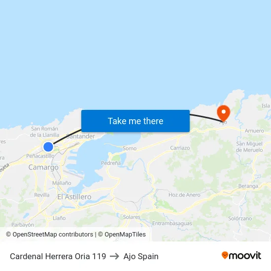 Cardenal Herrera Oria 119 to Ajo Spain map