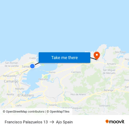 Francisco Palazuelos 13 to Ajo Spain map