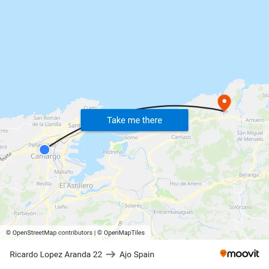 Ricardo Lopez Aranda 22 to Ajo Spain map