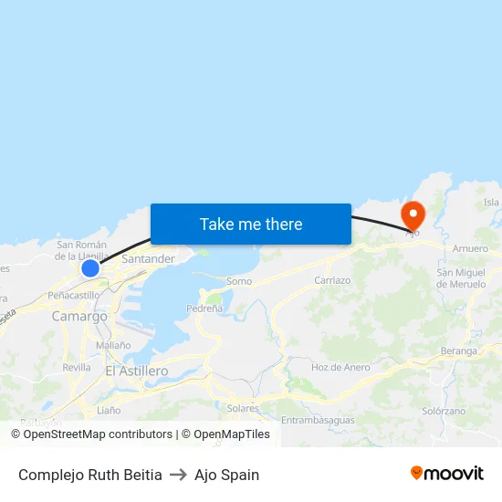 Complejo Ruth Beitia to Ajo Spain map