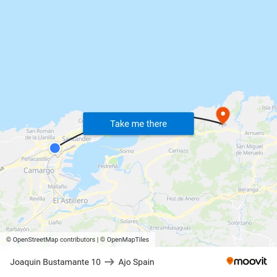 Joaquin Bustamante 10 to Ajo Spain map
