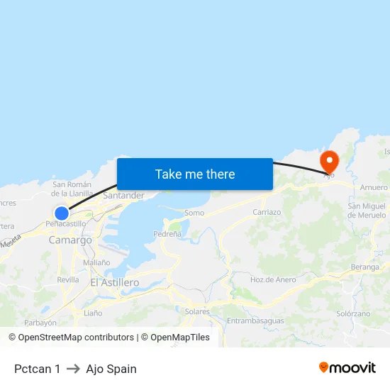 Pctcan 1 to Ajo Spain map