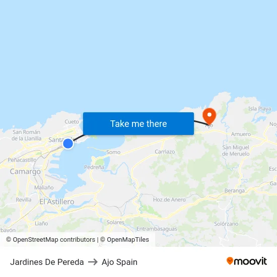 Jardines De Pereda to Ajo Spain map