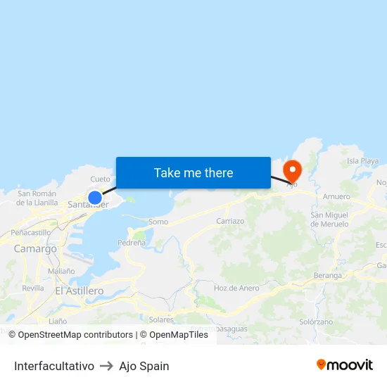 Interfacultativo to Ajo Spain map