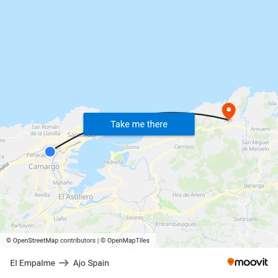El Empalme to Ajo Spain map